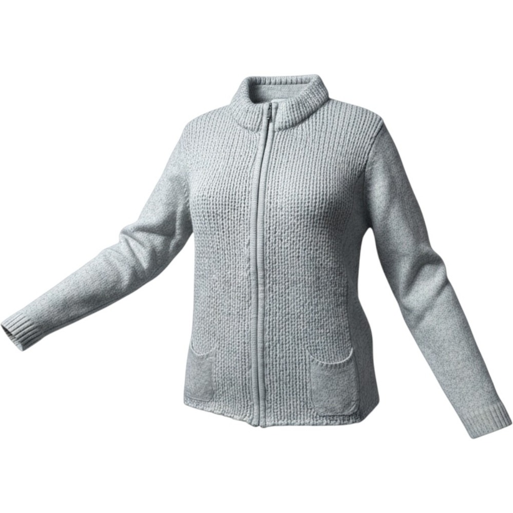 Coldwater Creek Cardigan Sweater Womens XL 16 Gray Wool Alpaca Zip Cozy Cabin